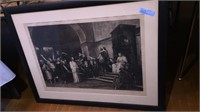 RELIGIOUS ENGRAVING PRINT-PENCIL SIGNED