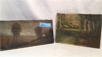 2 ANTIQUE OIL ON CANVAS PAINTINGS