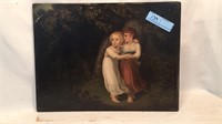 ANTIQUE OIL PAINTING ON WOOD PANEL