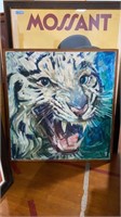 LARGE OIL ON CANVAS OF TIGER BY JOHN  SUTTON