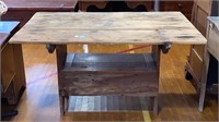 ANTIQUE PINE BENCH TABLE