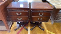 PAIR MAHOGANY CLAW FOOT NIGHTSTANDS