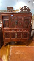 PAINT DECORATED ORIENTAL WALL CABINET