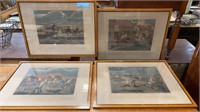 SET OF 4 PRINTS "THE FIRST STEEPLE CHASE ON
