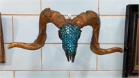TURQUOISE DECORATED RAM'S HEAD