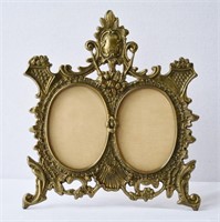 Brass Double Picture Frame (Table Stand) 11"
