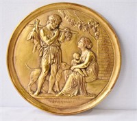 Gold Gilted Renaissance Wall Plaque 11"