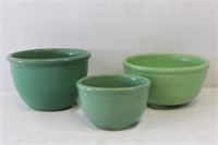 Green Stoneware Mixing/Serving Bowls- Seville
