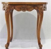 French Provincial Burled Top - Round Side Table