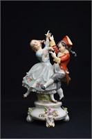 Dresden Porcelain Young Dancers Figurine