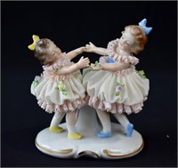 Dresden Sitzendorf Porcelain Figurine - Lace Dress