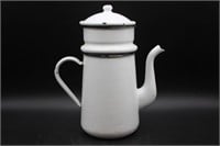 White Enamelware Teapot