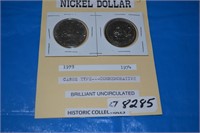 NICKEL DOLLAR - 1978 & 1974 - CANOE TYPE-