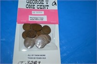 GEORGE V - .01 CENT  (25 COINS) 1920 - 1936