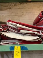Stack of 7’x30’ red/white walls