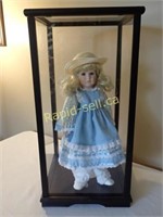 Porcelain Doll and Display Case