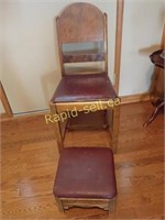 Antique Chair with Ottoman