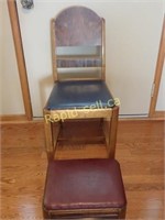 Antique Chair with Ottoman