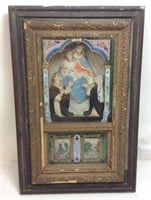 ANTIQUE 1912 SCROLL LESSON HOLY ROSARY WALL ART
