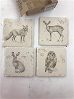 New 4 Pc Troubled Tile Coasters