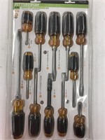 New 12 Pc Cushion Grip Screwdriver Set