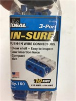 New 150 Ct In Sure Push In Wire Connectors