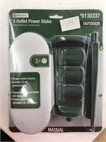 New 3 Outlet Power Stake