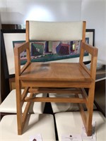 New Oak Chair w/ Cream Upholstery