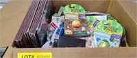 Box lot of miscellaneous albums, cd's, Leap Frog