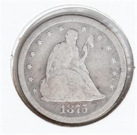 Coin 1875-S/S Seated Liberty Twenty Cent Piece