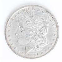 Coin 1894-O Morgan Silver Dollar In AU - Key