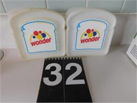 2 Wonder  Bread Sandwich Containers