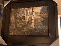 Large Framed Moose Print