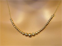 14K Gold Beaded Necklace (Read)