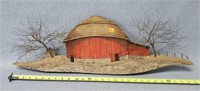 Wooden Red Barn Wall Hanger 29x10