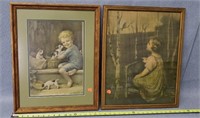 2- Vintage Little Girl Prints 17x22 1-is B