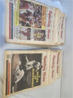 Approximately 35 sporting news magazines from the