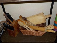 Wood spoons, knives, etc.