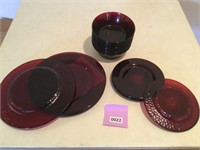 Ruby red glass serving