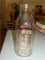 Rice's Dairy quart milk bottle