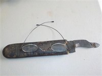 Antique eye glasses with leather holder