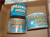 3 advertising tins, Maxwell House 5x3"