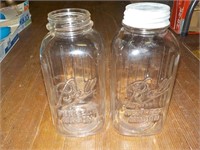 2 vintage 9" ball jars