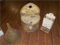 3 pieces of early tin ware