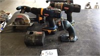 Ryobi 18v set 2 drills 2 saws flashlight battery