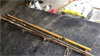 2 vintage rods and extra piece