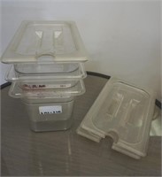 3X PLASTIC 1/3 SIZE INSERTS W/ LIDS