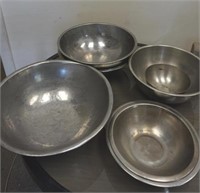 7X ASSORTED SS BOWLS 5" - 16"