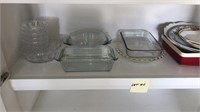 Shelf lot of Glassware