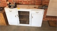 Sideboard With Vice & Bench Grinder